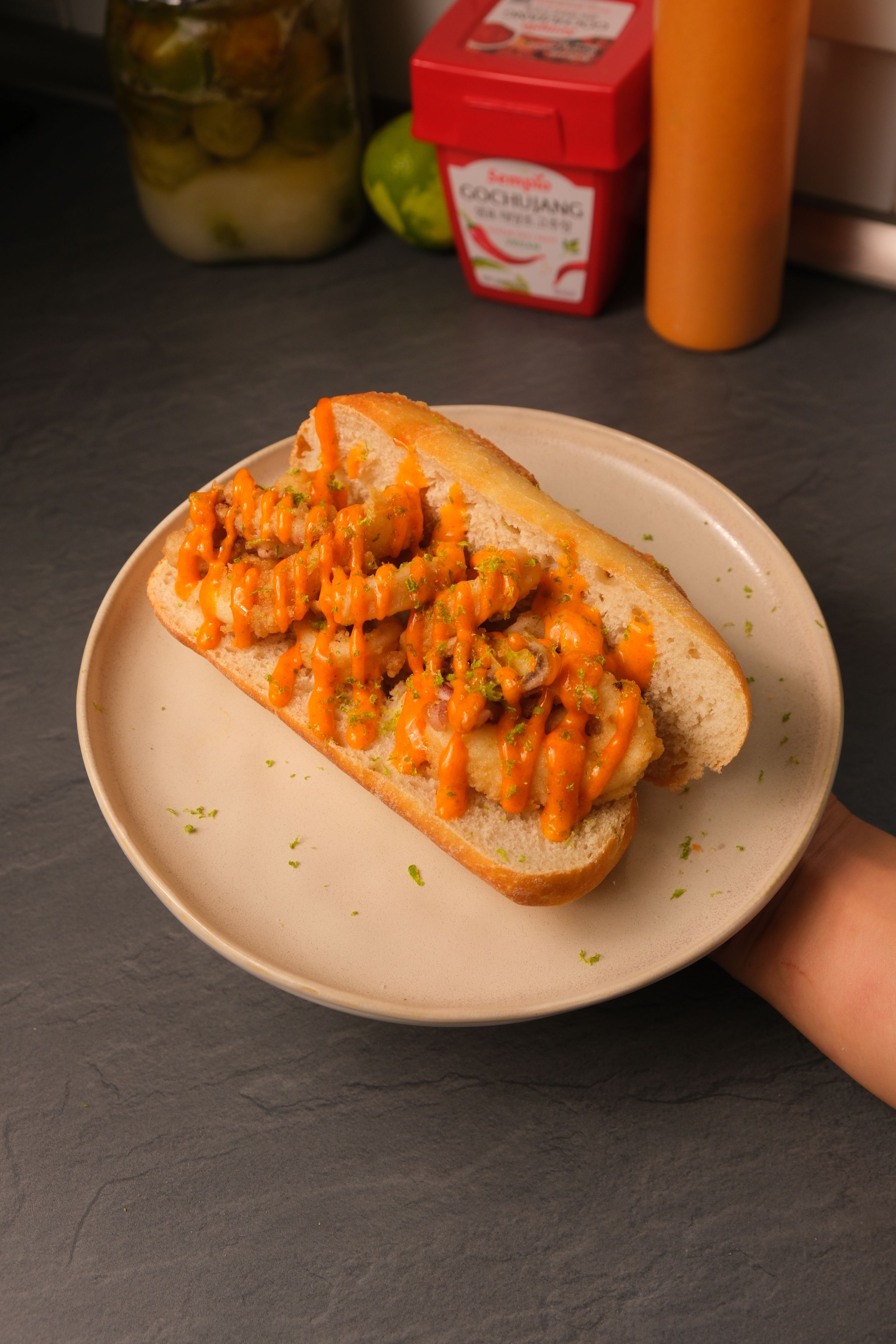 Bocata de calamares coreano